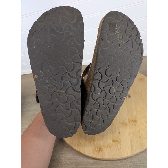 Birkenstock Gizeh Sandals Womens Size 37 6 Metallic Brown Leather Cork Comfort - Picture 12 of 14